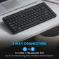 Portronics Bubble Multimedia Wireless Keyboard (POR 1677) | Dual 2.4 GHz & Bluetooth Wireless Connectivity | Quiet Low‑Profile Bubble Keys | Multimedia Hotkeys & Function Keys | Long Battery Life & Multi‑Device Support | Compact Ergonomic Design