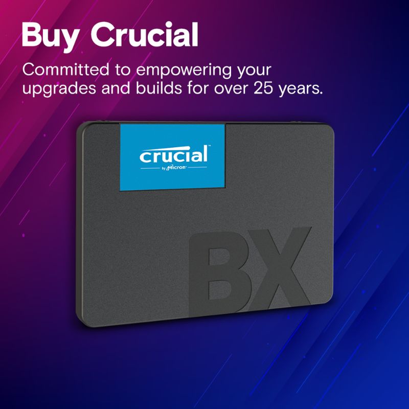 Crucial BX500 1TB 2.5" SATA III Internal SSD – Fast 540MB/s Read & 500MB/s Write| Reliable Micron 3D NAND| Energy-Efficient| Shock-Resistant| Wide Compatibility for Laptops & Desktops, Perfect High-Speed System Upgrade