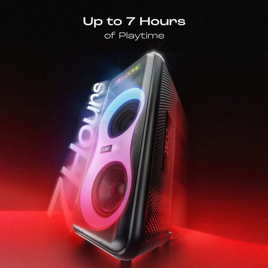 boAt  PartyPal 600 Party Speaker| 220W Signature Sound| Dynamic Pixels| Animated Text Display| App Support| UHF Wireless Microphone| Colorful LEDs| 7hrs Battery & Guitar Input