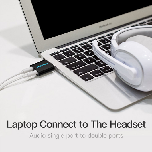 Vention 3.5mm External USB Sound Card USB Adapter USB Audio Adapter Card with Mic USB to Jack 3.5 Converter for PS4 Laptop Computer Headphone Sound Card VAB-S17-B| Black