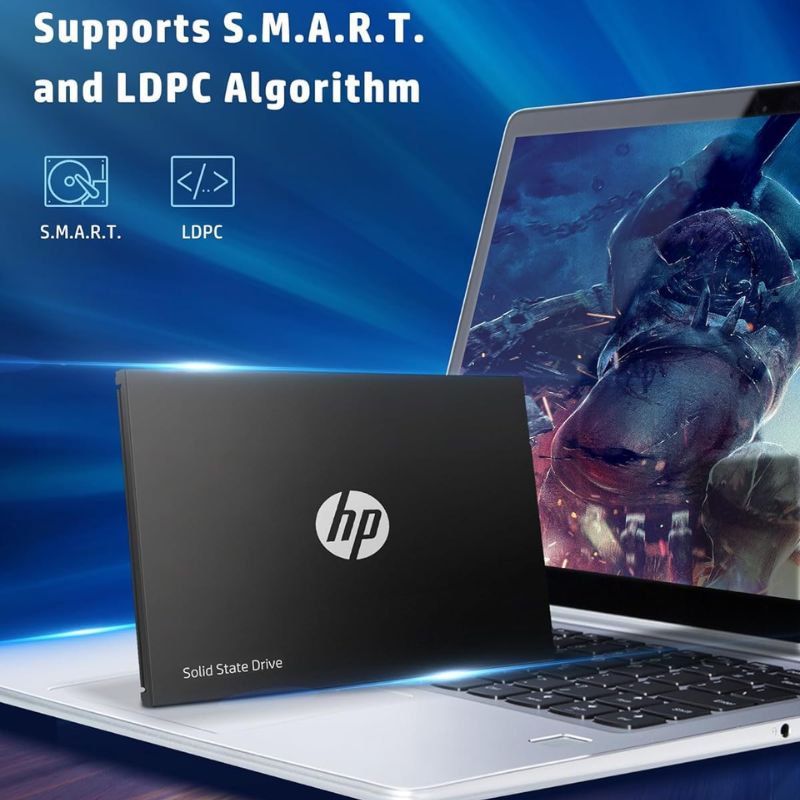 HP S750 2.5" 256GB SATA SSD | High-Speed Solid State Drive | Fast Boot & Load Performance | Reliable Data Storage Solution | Durable 2.5-Inch Internal SSD | Upgrade for Laptop & PC