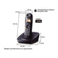 Panasonic KX‑TG3611SX Cordless Landline Phone |2.4 GHz Digital Handset with Caller ID|50-Entry Phonebook|Speakerphone|Backlit LCD| Redial & Rechargeable Battery