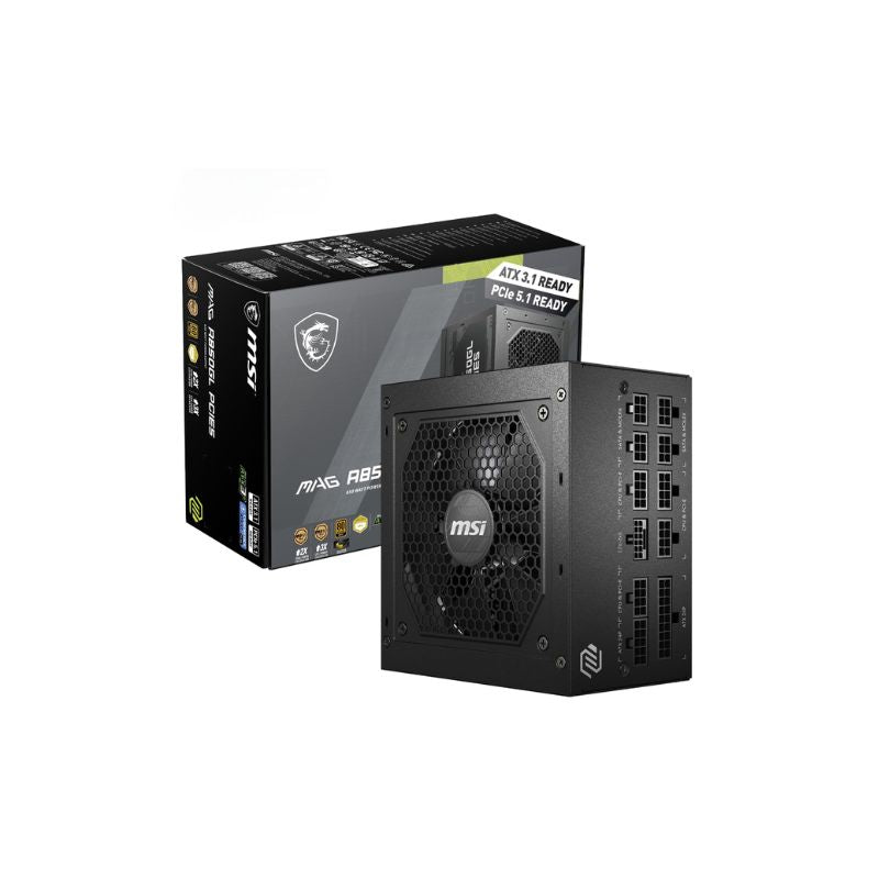 MSI MAG A850GL PCIe5 850W Power Supply High Performance Fully Modular PSU for Gaming PCs Workstations and High End Desktop Builds Reliable Efficient and PCIe5 Ready
