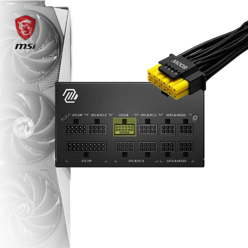 MSI MAG A850GL PCIe5 850W Power Supply High Performance Fully Modular PSU for Gaming PCs Workstations and High End Desktop Builds Reliable Efficient and PCIe5 Ready