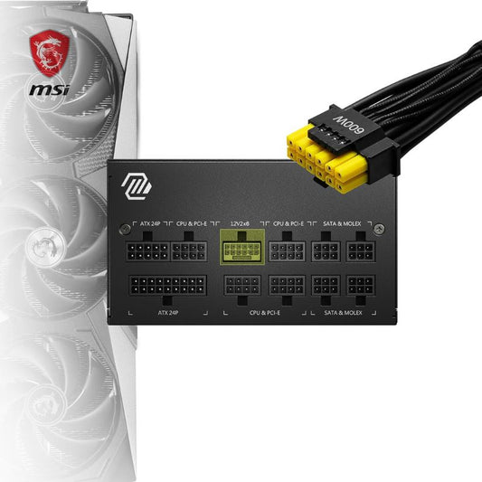MSI MAG A850GL PCIe5 850W Power Supply High Performance Fully Modular PSU for Gaming PCs Workstations and High End Desktop Builds Reliable Efficient and PCIe5 Ready