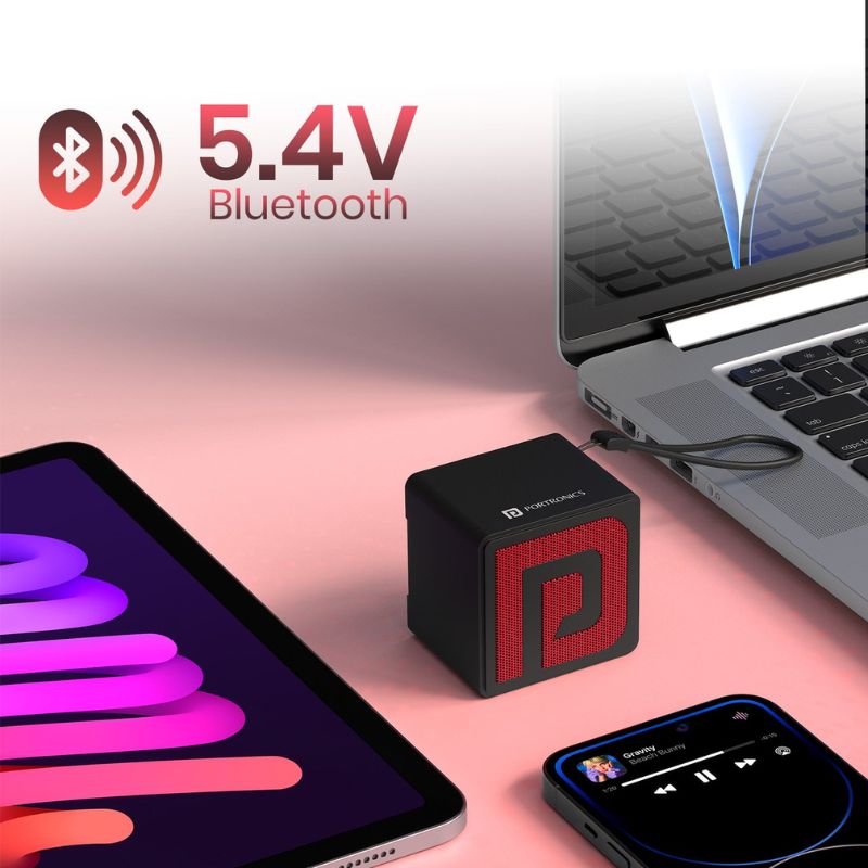 Portronics Nugget (POR 2727) | Mini Wireless Speaker | Extremely Lightweight & Travel Friendly | TWS Mode Enabled | Hands-free Calling | Black