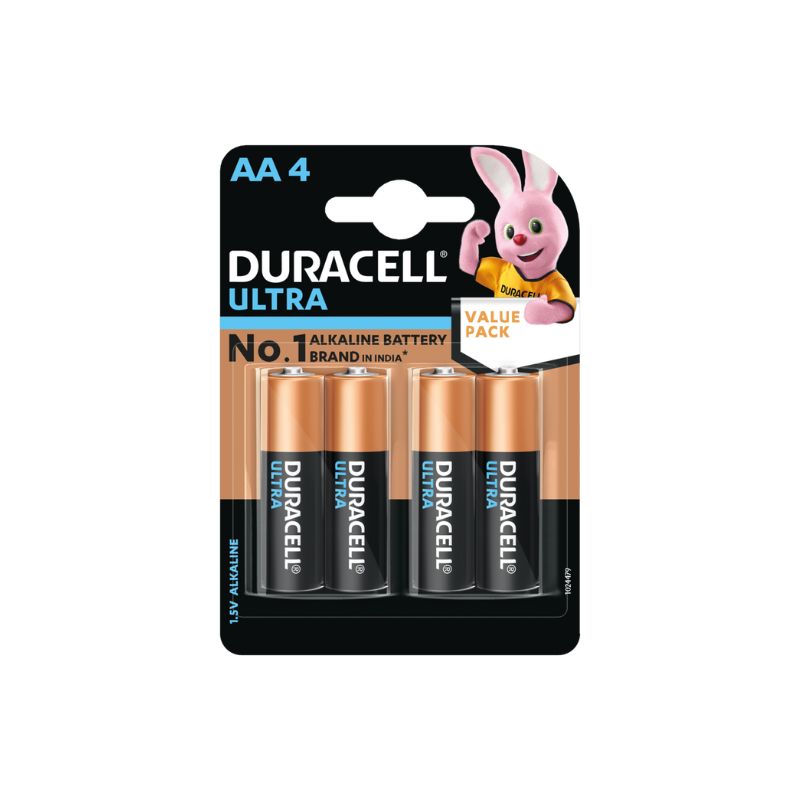 Duracell Ultra AA Alkaline Battery Long Lasting Reliable Power for Wireless Controllers Digital Cameras Flashlights Toys Clocks and Everyday Electronics