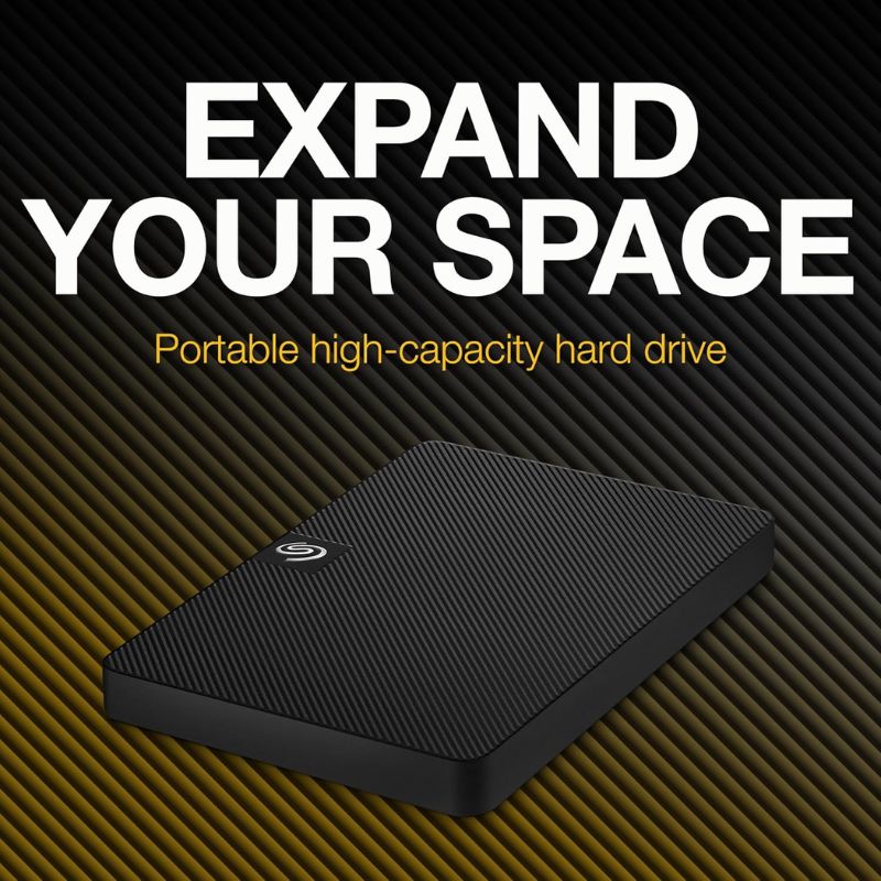 Seagate 2TB Expansion | Portable HDD | USB 3.0| Instant Storage for PC, Mac & Console | Black
