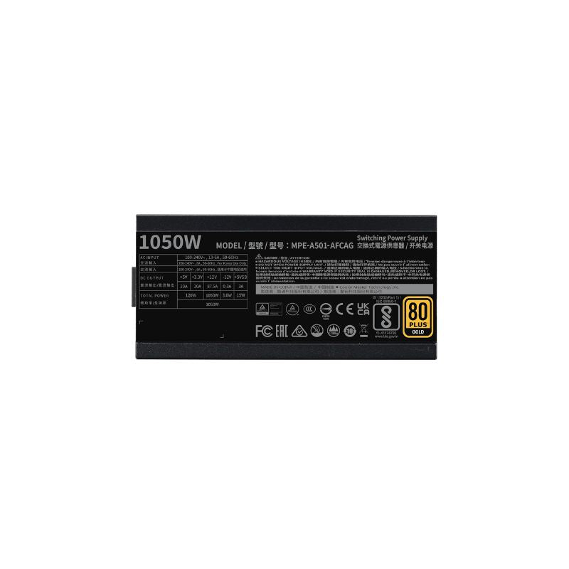Cooler Master MWE Gold 1050 V2 1050W Fully Modular ATX 3.0 Power Supply |80+ Gold Certified PSU with 140mm Silent FDB Fan| Japanese Capacitors|12VHPWR Support|