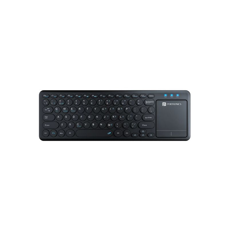 Portronics POR‑1841 Bubble Pro | Wireless Keyboard with Built-in Touchpad & Gesture Control | Smooth Navigation for Windows & Mac | Sleek, Portable Design for Home & Office
