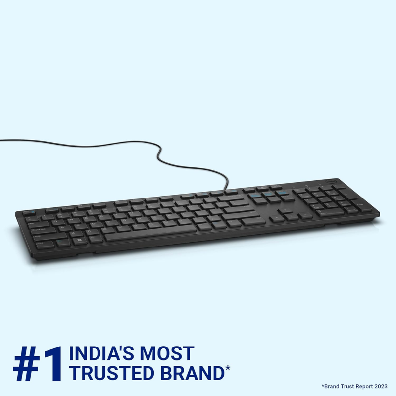 Dell KB216 Wired Multimedia Keyboard| Black| 44.17 x 12.73 x 2.44 cm Dimension| 3 year warranty