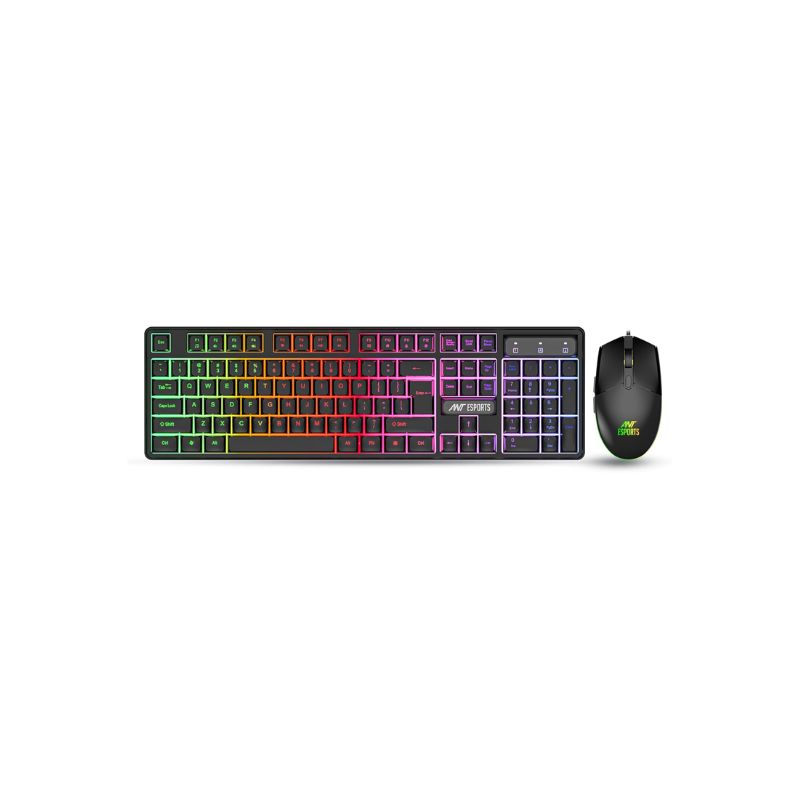 Ant Esports KM1650 Gaming Keyboard & Mouse – Multicolor RGB Backlit|Wired|Ergonomic Design| Adjustable DPI Mouse| Windows|Mac Compatible