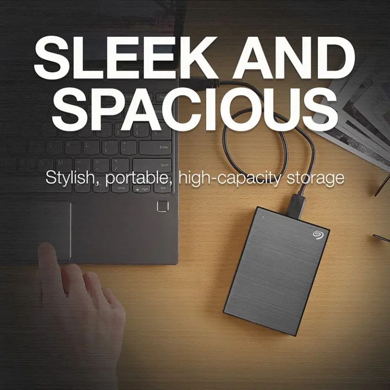 Seagate One Touch 2TB | Portable External Hard Drive | Password Protection | USB 3.0 | Black