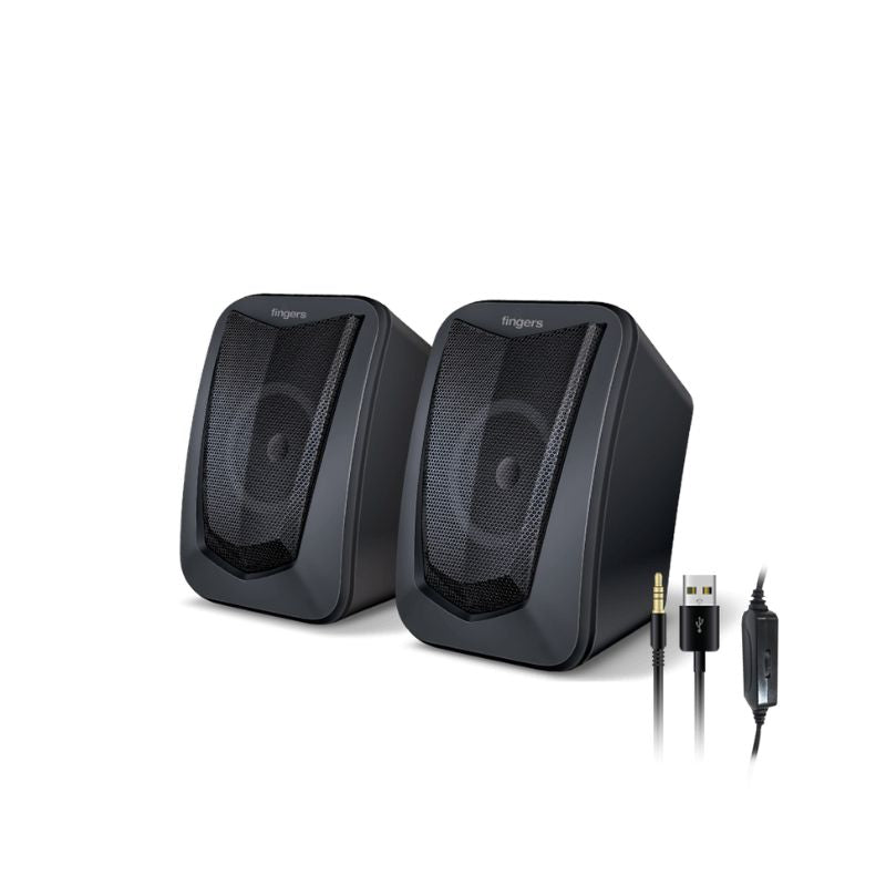 FINGERS FunBeats Portable Speaker | Powerful Bass | RGB LED Lights | Bluetooth, FM, USB, MicroSD | 10-Hour Playtime