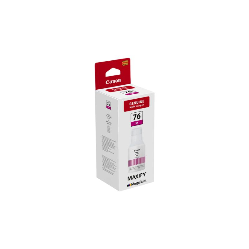 Canon GI-76 Magenta Ink Bottle |135 ml |Original Pigment-Based Ink for Canon Mega Tank Printers| High-Yield| Smudge-Resistant| Spill-Resistant Design