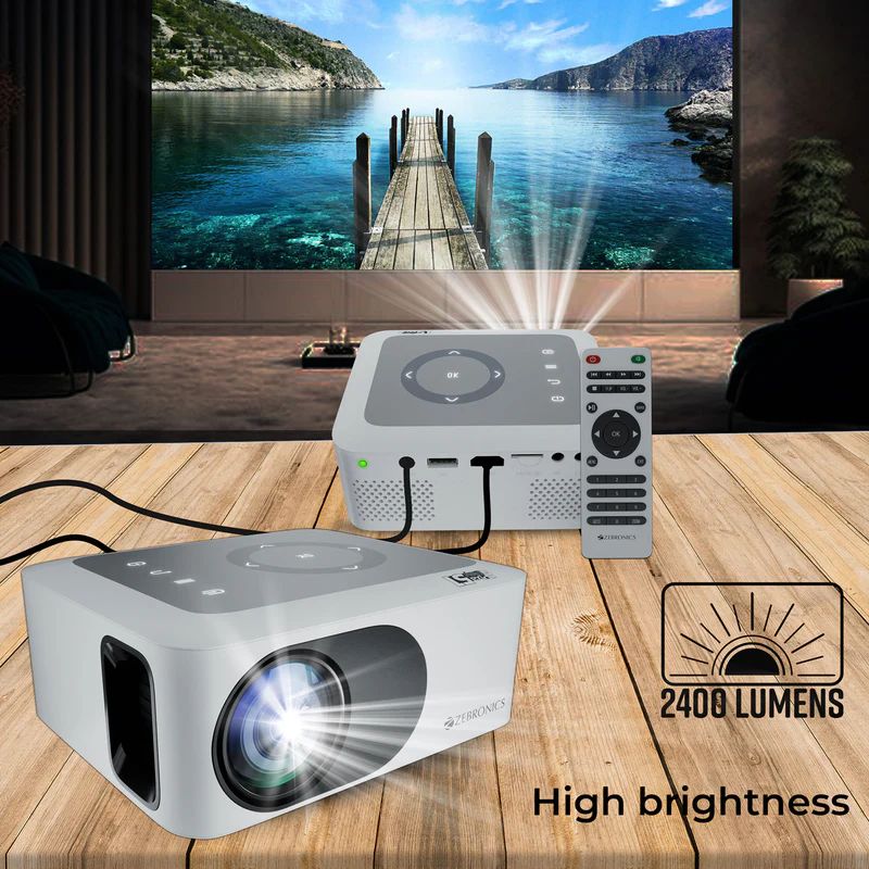 ZEBRONICS PixaPlay 51 LED HD Projector (ZEB-MLP 2) Portable Home Theater Projector with 720p HD Resolution, Full HD 1080p Support, HDMI/USB/AV Connectivity & Built-in Speaker