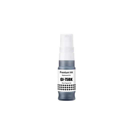 Canon GI-75 Black Ink Bottle |70 ml | Original Pigment-Based Ink for Canon Mega Tank Printers| High-Yield| Smudge-Resistant| Spill-Resistant Design