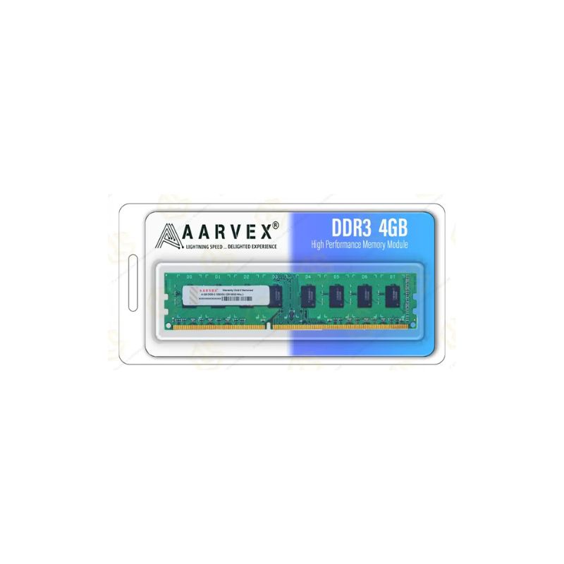 Aarvex 4GB DDR3 1600MHz Desktop RAM | PC3-12800U | Compatible with Intel & AMD H61/H81 Motherboards | 240-Pin Unbuffered Non-ECC Memory | Long-DIMM DT RAM