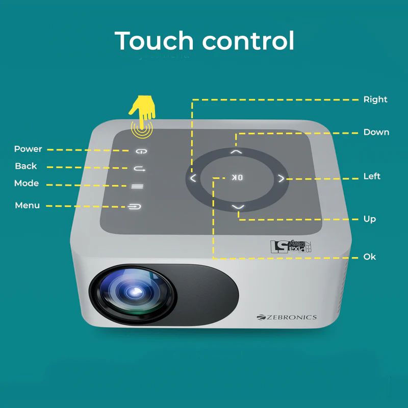 ZEBRONICS PixaPlay 51 LED HD Projector (ZEB-MLP 2) Portable Home Theater Projector with 720p HD Resolution, Full HD 1080p Support, HDMI/USB/AV Connectivity & Built-in Speaker