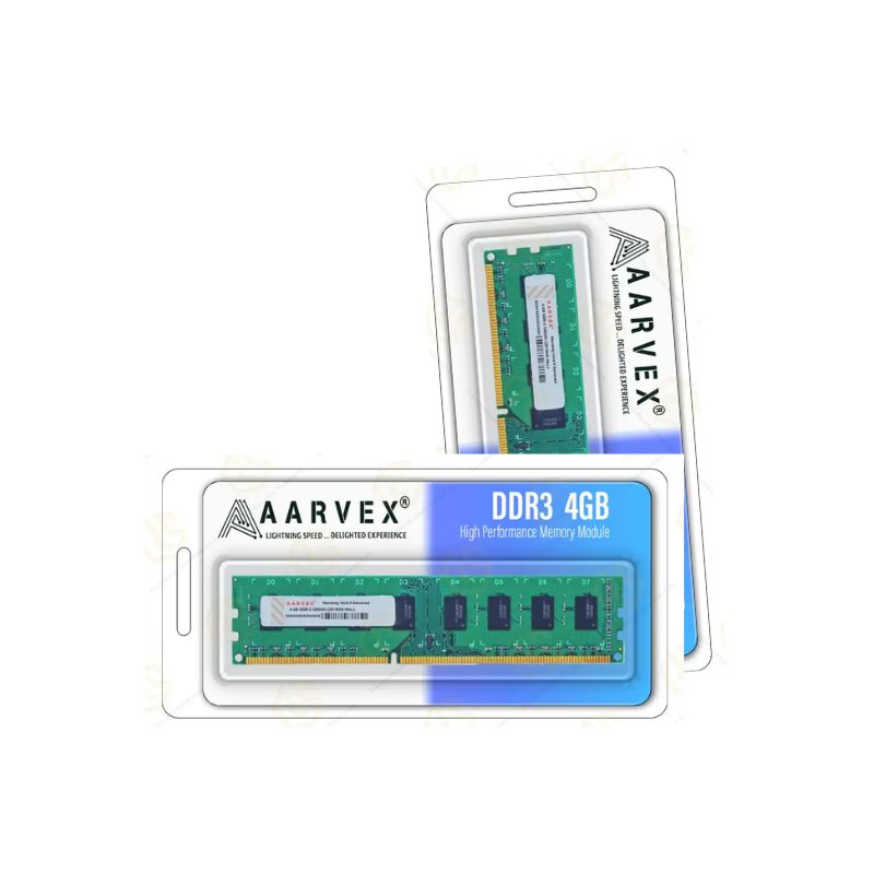 Aarvex 4GB DDR3 1600MHz Desktop RAM | PC3-12800U | Compatible with Intel & AMD H61/H81 Motherboards | 240-Pin Unbuffered Non-ECC Memory | Long-DIMM DT RAM