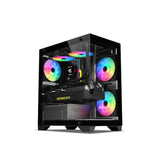 Ant Value CV200 Black Gaming PC Case – Mini-Tower, Micro-ATX & Mini-ITX, Pre-Installed RGB Fans, Tempered Glass Side Panel