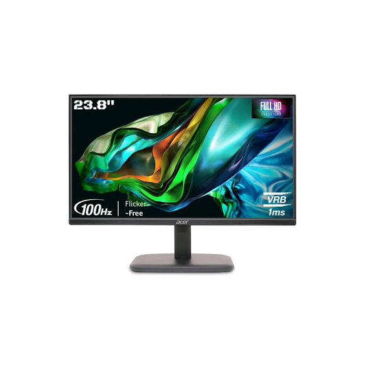 Acer EK240Y H 23.8 Inch (60.4 cm) Full HD (1920x1080) VA Panel LCD Monitor with LED Back Light I 1 MS VRB, 100Hz Refresh Rate I 250 Nits I HDMI & VGA Ports with HDMI Cable I Eye Care Features |Black