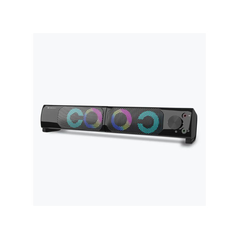 Zebronics Zeb-Wonderbar 10 Convertible 2.0 Speaker | 10W RMS | 2-in-1 Soundbar or Satellite Mode | USB Powered | RGB Lights | 3.5mm AUX Connectivity
