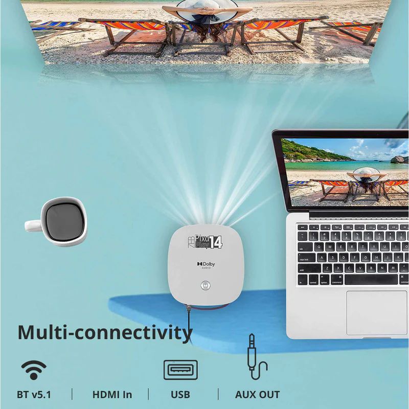 Zebronics PixaPlay 14 Smart LED HD Projector – HD Display, Android OS, Portable Home Theater with Multiple Connectivity Options