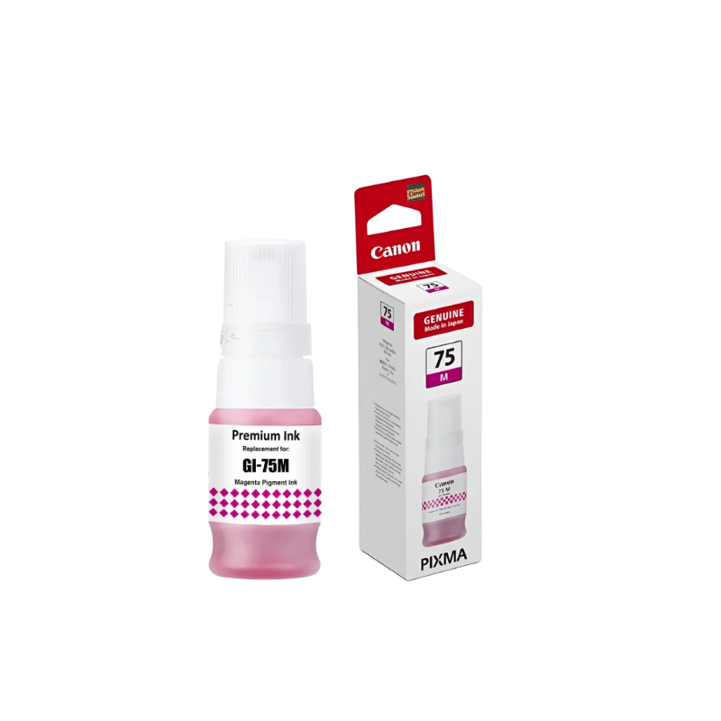 Canon GI-75 Magenta Ink Bottle |40 ml |Original Pigment-Based Ink for Canon Mega Tank Printers| High-Yield| Smudge-Resistant| Spill-Resistant Design