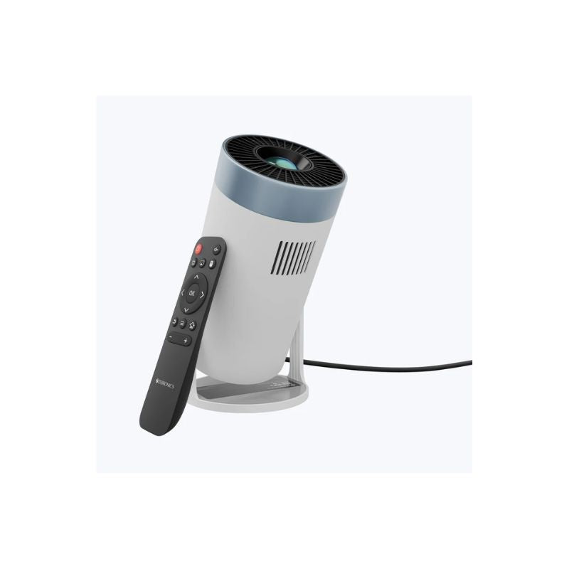 ZEBRONICS PixaPlay 62 Smart LED HD Projector (ZEB‑JLP 3) – Android 11, Wi-Fi, Bluetooth, Screen Mirroring, Built-in Speaker (White + Blue)