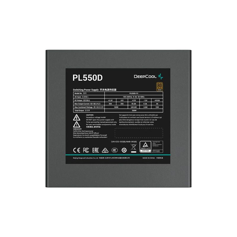 Deepcool PL550D 550W 80+ Bronze SMPS – ATX 3.0 Power Supply for Gaming & Custom PCs, Quiet Hydro-Bearing Fan, Comprehensive Protection