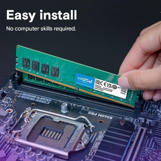 Crucial 16GB DDR4 3200MT/s | PC4-25600 | CL22 CAS Latency | 1.2V Low Voltage Desktop RAM | 288-Pin Long-DIMM | Plug-and-Play Memory Expansion | Limited Lifetime Warranty