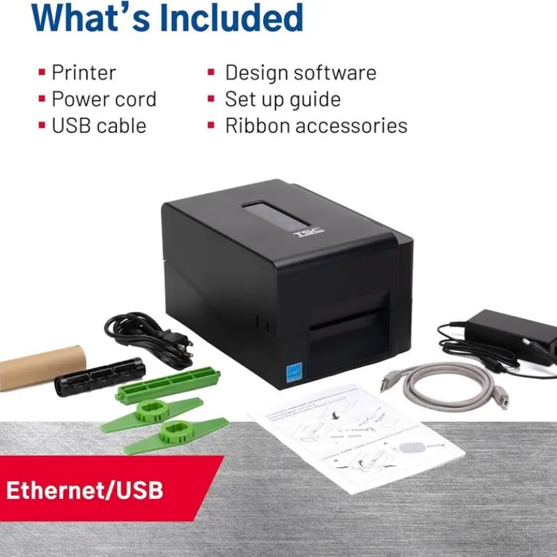 TSC TE 210 Thermal Transfer Barcode Printer – 4.25 Inch| 203 DPI| High-Speed Label Printing with USB & Ethernet
