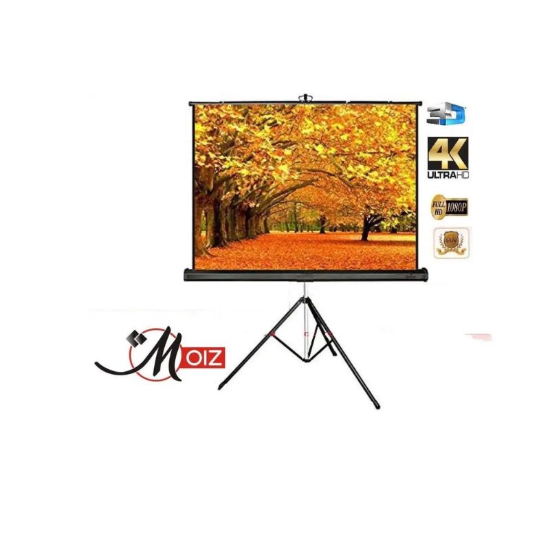 MOIZ Tripod Projector Screen 6×4 ft – Lightweight, Foldable Stand for Presentations & Home Cinema