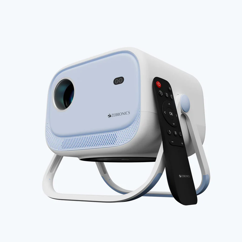 Zebronics Zeb-PixaPlay 34 Blue LED HD Smart Projector (ZEB-SLP 5) – Full HD, Android 12, 5200 Lumens, Portable Home Theater