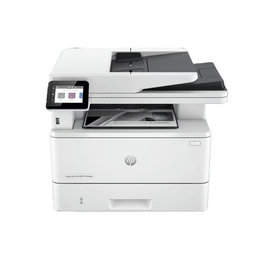 HP LaserJet Pro MFP 4104dw Printer| White| Print, copy, scan| Wi-Fi, Ethernet, and USB| Monochrome printer| 1 yaer warranty