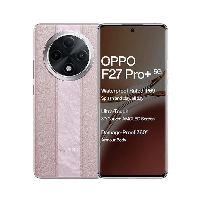 OPPO F27 Pro+ 5G (Dusk Pink, 8GB RAM, 256GB Storage) | 6.7" FHD+ AMOLED Toughest 3D Curved Display|64MP AI Featured Camera|IP69 | 67W SUPERVOOC