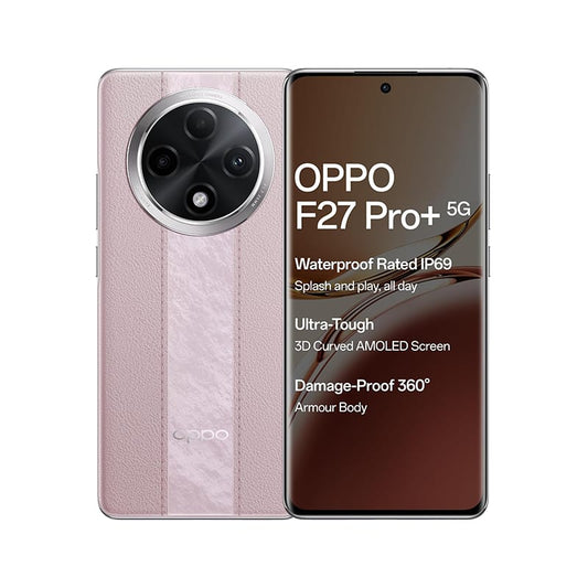 OPPO F27 Pro+ 5G (Dusk Pink, 8GB RAM, 256GB Storage) | 6.7" FHD+ AMOLED Toughest 3D Curved Display|64MP AI Featured Camera|IP69 | 67W SUPERVOOC