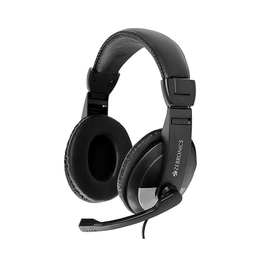 Zebronics Zeb-200HM wired multimedia headphone| 40mm dynamic drivers| adjustable retractable microphone| 1.8-meter long cable