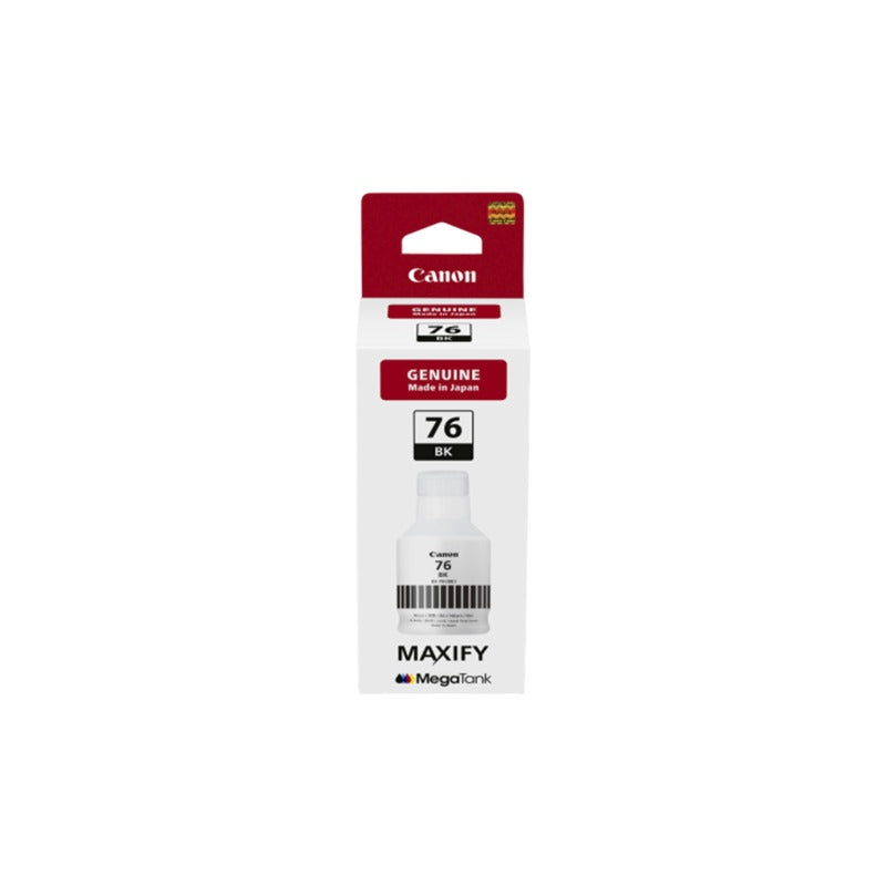 GI 76 BK Black Ink Bottle for Canon Printers | High Yield Pigment Ink | Compatible with Canon G Series MegaTank Printers | Premium Quality Refill Ink