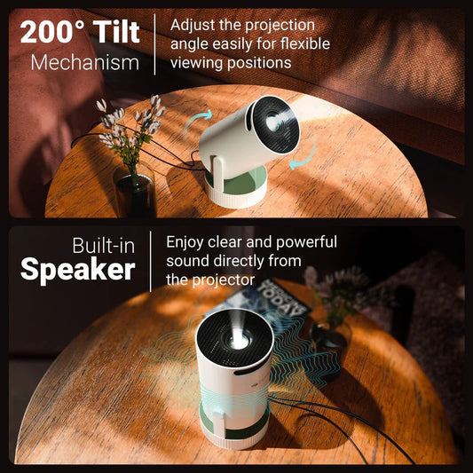 Zebronics ZEB-PIXAPLAY 76B Smart LED Projector | 4000 Lumens | 4K Input Support | Wi-Fi & Bluetooth | Built-in Speaker | HDMI & USB | Home Theater & Office Projector