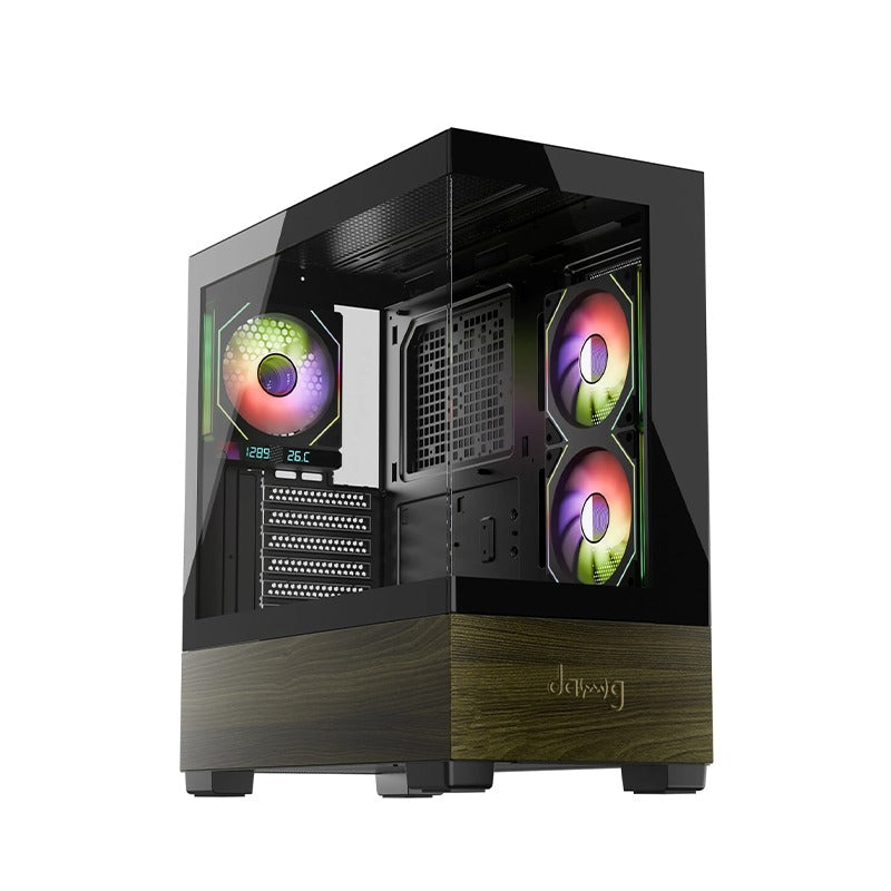 daWg Y Series 738 Computer Case (Black) | Mid Tower PC Cabinet | Micro-ATX & Mini-ITX Compatible | Durable Metal Chassis | Home, Office & Gaming PC Build
