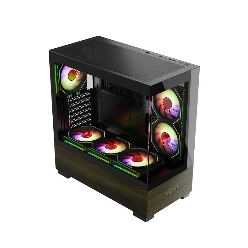 daWg Y Series 738 Computer Case (Black) | Mid Tower PC Cabinet | Micro-ATX & Mini-ITX Compatible | Durable Metal Chassis | Home, Office & Gaming PC Build