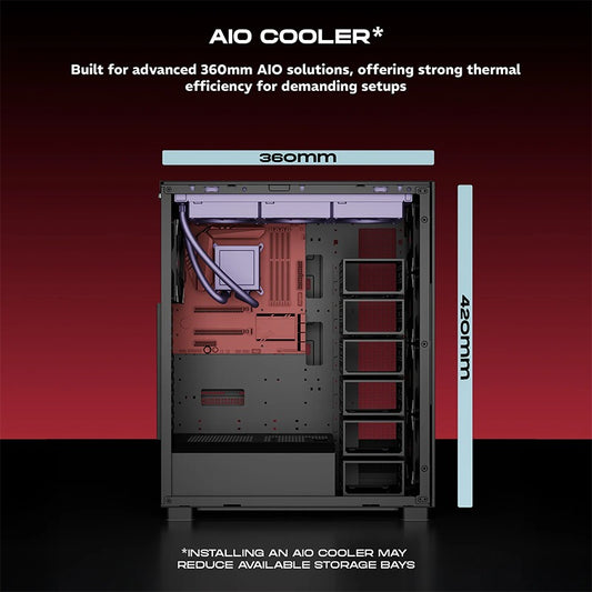 DAWG Y 909 M-ATX Mini Tower Cabinet | Black | Compact PC Case | Micro-ATX Support | Gaming Desktop Chassis | High Airflow Design | USB Front I/O | Durable Steel Cabinet