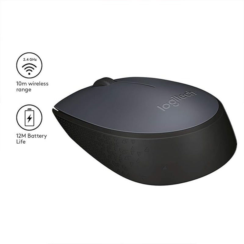 Logitech M171 Wireless Mouse | 2.4GHz USB Nano Receiver | 1000 DPI Optical Sensor | Ambidextrous Design | Up to 12-Month Battery Life