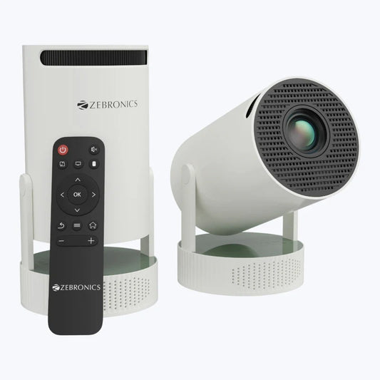 Zebronics ZEB-PIXAPLAY 76B Smart LED Projector | 4000 Lumens | 4K Input Support | Wi-Fi & Bluetooth | Built-in Speaker | HDMI & USB | Home Theater & Office Projector