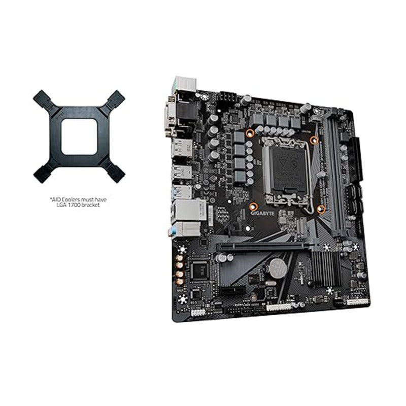Gigabyte H610M H DDR4 V2 Motherboard | Intel LGA1700 | Supports 12th, 13th & 14th Gen Intel Processors | DDR4 Up to 64GB | PCIe 4.0 | M.2 NVMe | HDMI & VGA | Micro-ATX