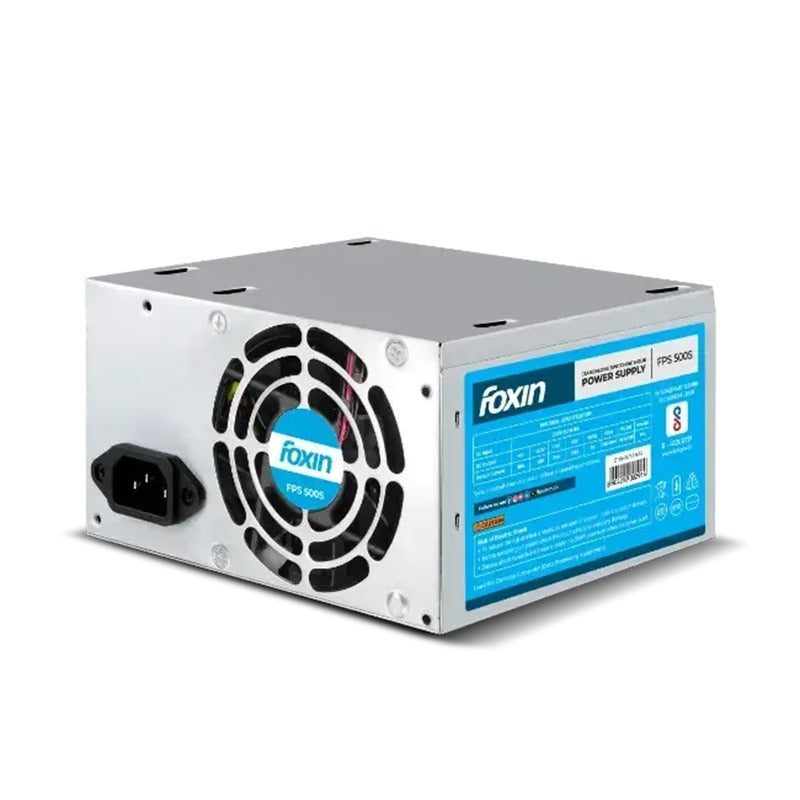 Foxin 500W SMPS | ATX Power Supply Unit | 500 Watt PSU | 20+4 Pin | SATA Power Connectors | Reliable Desktop PC Power Supply
